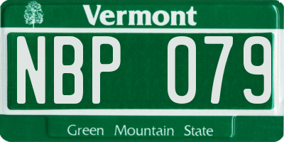 VT license plate NBP079
