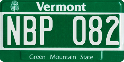 VT license plate NBP082