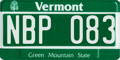 VT license plate NBP083