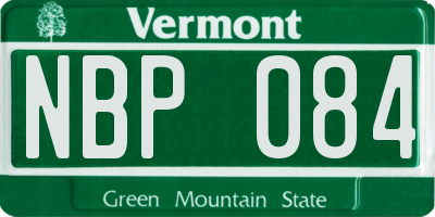 VT license plate NBP084