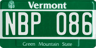 VT license plate NBP086