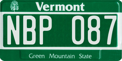 VT license plate NBP087