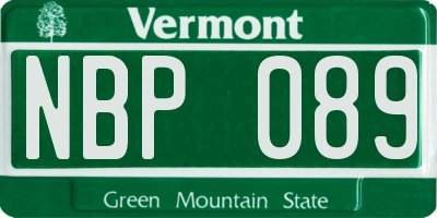 VT license plate NBP089