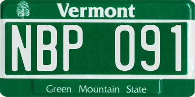 VT license plate NBP091