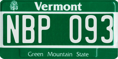 VT license plate NBP093