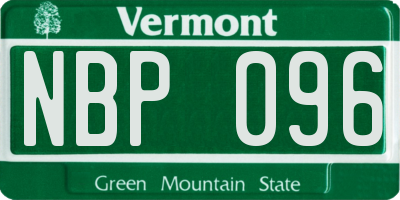 VT license plate NBP096