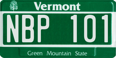 VT license plate NBP101