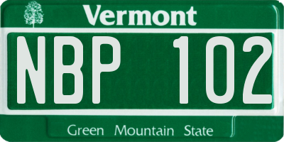VT license plate NBP102