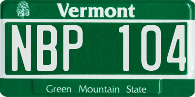 VT license plate NBP104