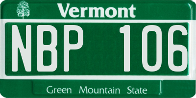 VT license plate NBP106