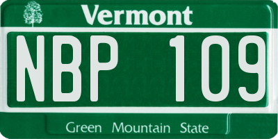 VT license plate NBP109