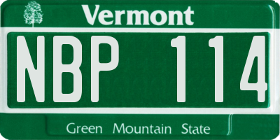VT license plate NBP114