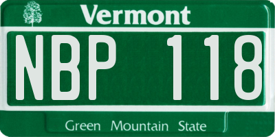 VT license plate NBP118