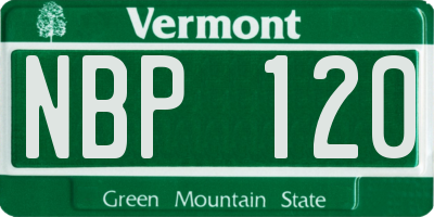 VT license plate NBP120