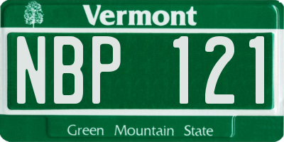 VT license plate NBP121