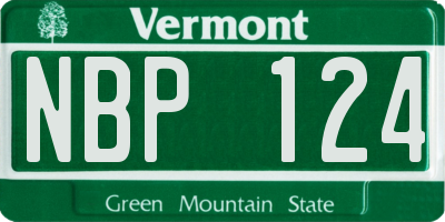 VT license plate NBP124