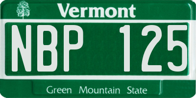 VT license plate NBP125