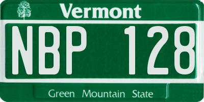 VT license plate NBP128