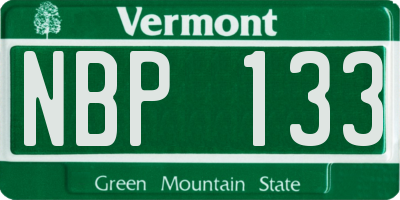 VT license plate NBP133