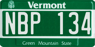 VT license plate NBP134