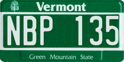 VT license plate NBP135