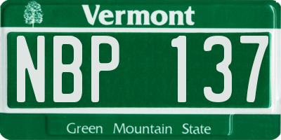 VT license plate NBP137