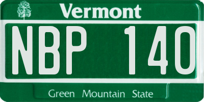VT license plate NBP140