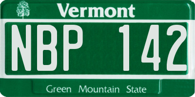 VT license plate NBP142