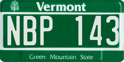 VT license plate NBP143