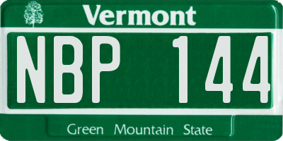 VT license plate NBP144