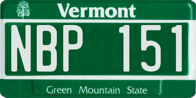 VT license plate NBP151