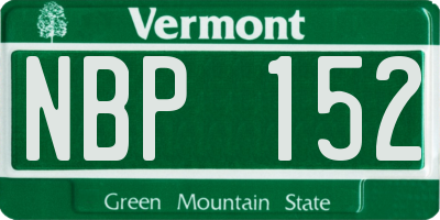 VT license plate NBP152