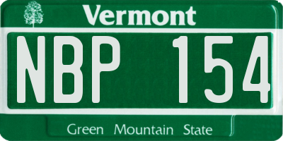 VT license plate NBP154