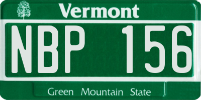 VT license plate NBP156