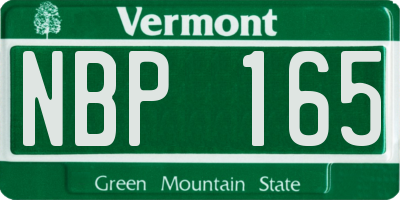 VT license plate NBP165
