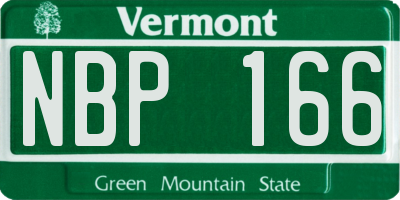 VT license plate NBP166
