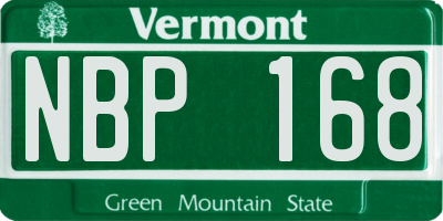VT license plate NBP168