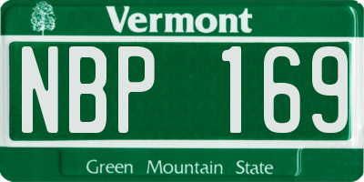 VT license plate NBP169