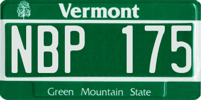VT license plate NBP175