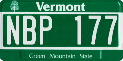 VT license plate NBP177