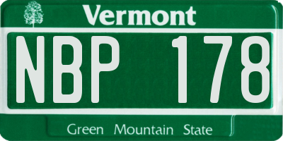 VT license plate NBP178