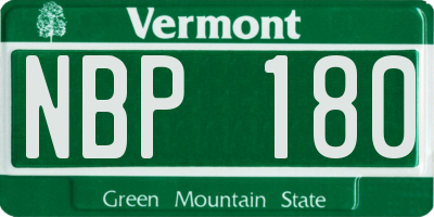 VT license plate NBP180