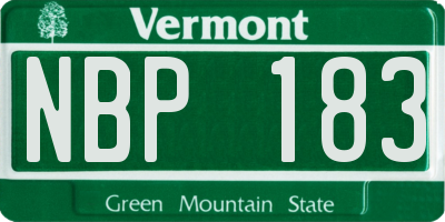 VT license plate NBP183