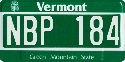 VT license plate NBP184
