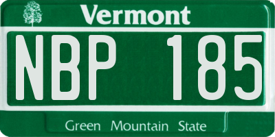 VT license plate NBP185