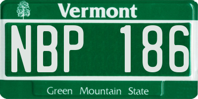 VT license plate NBP186