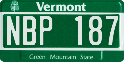 VT license plate NBP187