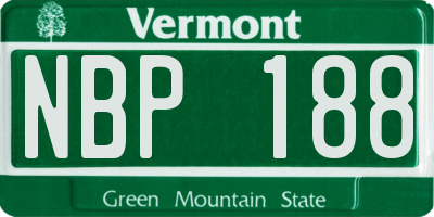 VT license plate NBP188