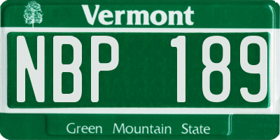 VT license plate NBP189