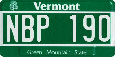 VT license plate NBP190